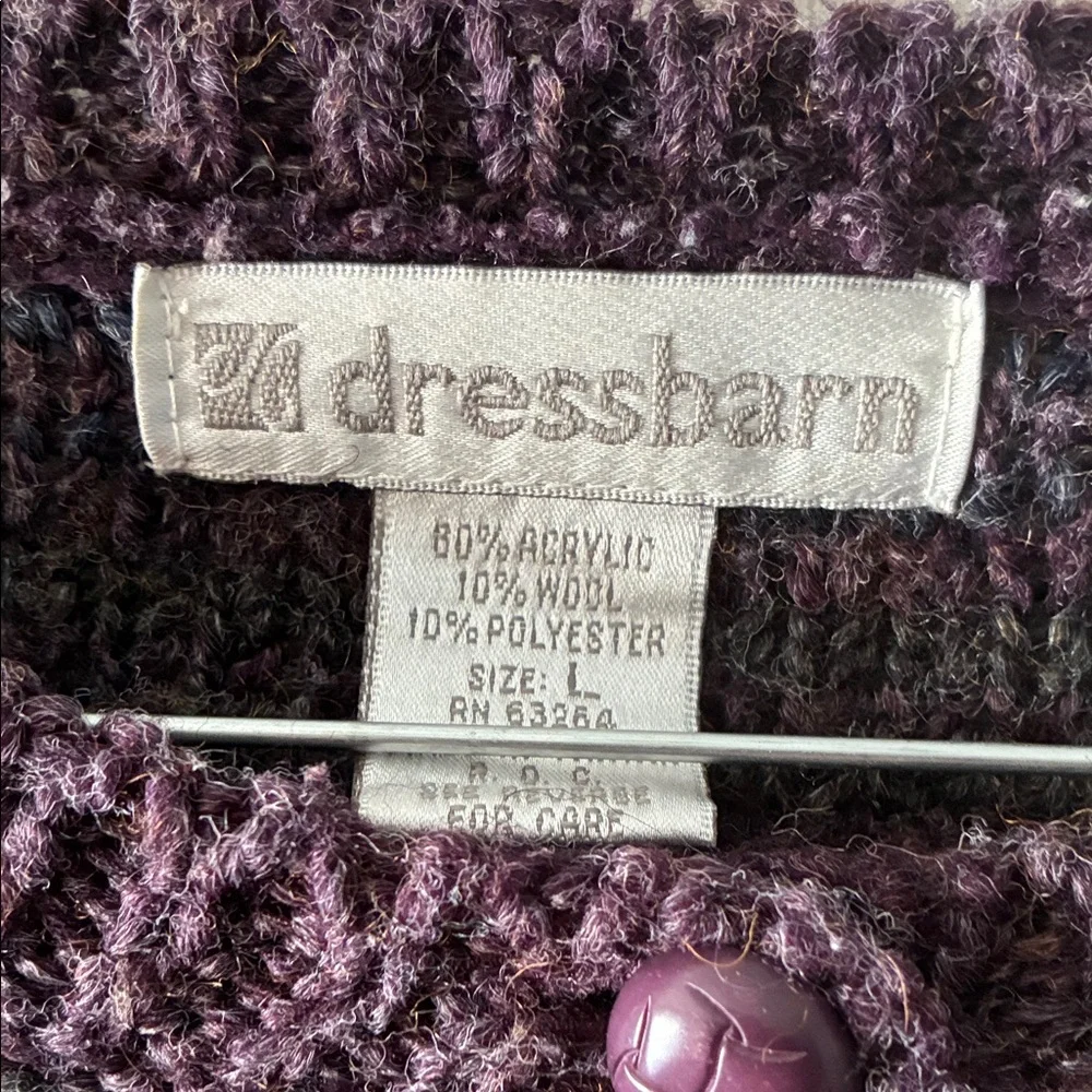 Dressbarn Purple and Gray Women's Sweater - Picture 2 of 4